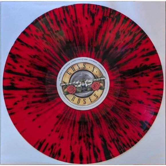 Guns N Roses Greatest Hits 1LP Translucent Red Black Splatter Vinyl Target Exclu - Picture 3 of 3